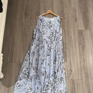 BCBG Floral Maxi Dress - Light Blue and White